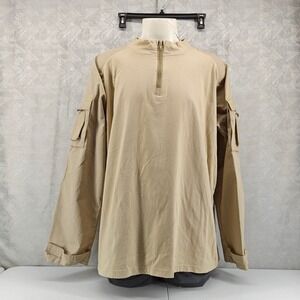 Voodoo Tactical Combat Shirt With Zipper Mens 2XL Tan Coyote Brown Military